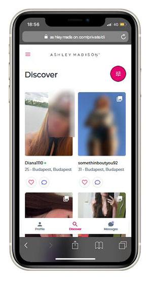Ashley Madison on mobile